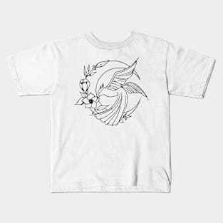 Moon & Flower Design Kids T-Shirt